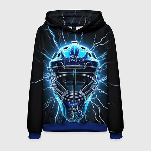 Мужская толстовка Маска голкипера в молниях / 3D-Синий – фото 1