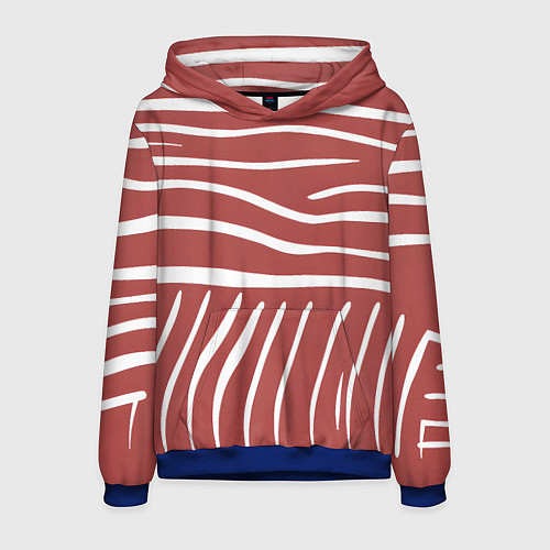 Мужская толстовка Полоски красной зебры / 3D-Синий – фото 1