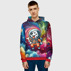 Толстовка-худи мужская Funny dalmatian puppy - ai art, цвет: 3D-красный — фото 2
