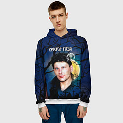 Толстовка-худи мужская Юрий Хой полнолуние, цвет: 3D-белый — фото 2