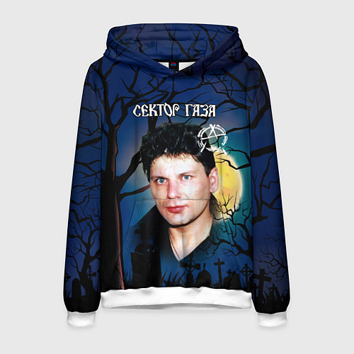 Мужская толстовка Юрий Хой полнолуние / 3D-Белый – фото 1