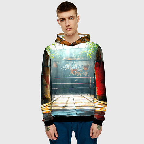 Мужская толстовка Ринг под открытым небом / 3D-Черный – фото 3