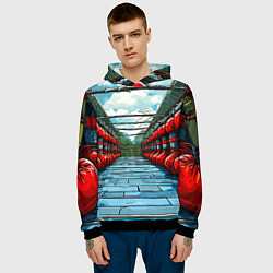 Толстовка-худи мужская Зал Муай Тай, цвет: 3D-черный — фото 2