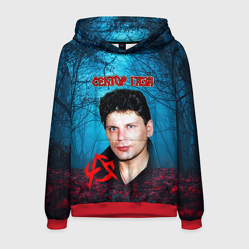 Мужская толстовка Сектор газа вечерний лес / 3D-Красный – фото 1