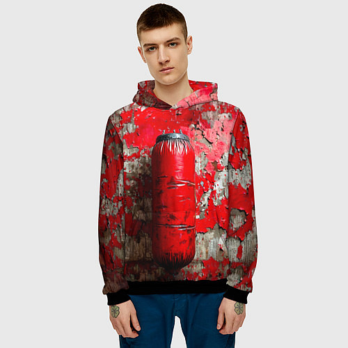 Мужская толстовка Красная боксерская груша / 3D-Черный – фото 3