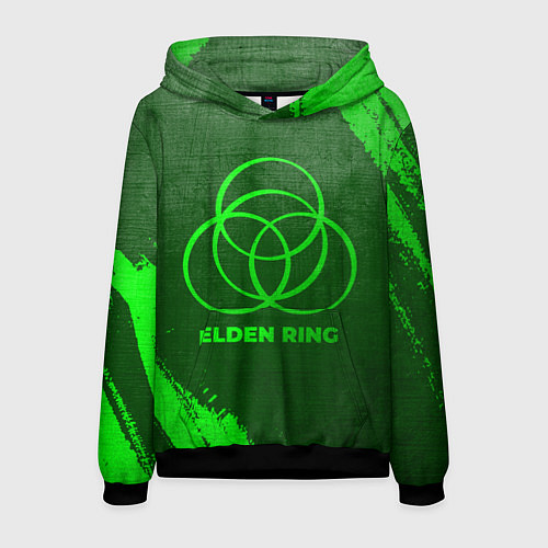 Мужская толстовка Elden Ring - green gradient / 3D-Черный – фото 1