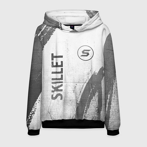 Мужская толстовка Skillet - white gradient вертикально / 3D-Черный – фото 1