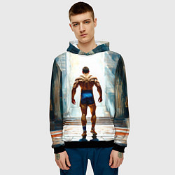 Толстовка-худи мужская Греко-римский борец, цвет: 3D-черный — фото 2