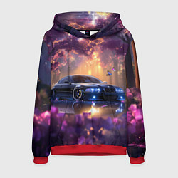 Толстовка-худи мужская БМВ Японская природа, цвет: 3D-красный