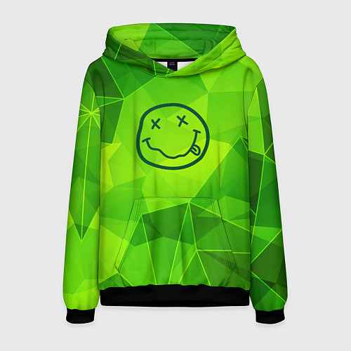 Мужская толстовка Nirvana green poly / 3D-Черный – фото 1