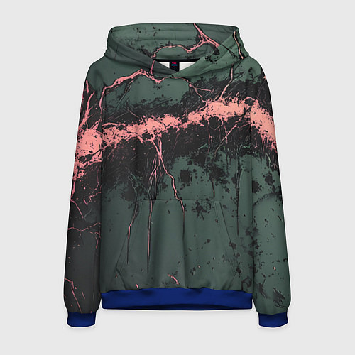 Мужская толстовка Гранж потертая текстура / 3D-Синий – фото 1