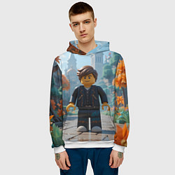 Толстовка-худи мужская Роблокс в парке, цвет: 3D-белый — фото 2