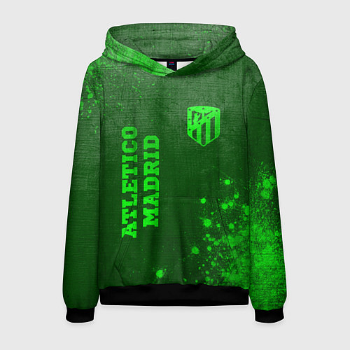 Мужская толстовка Atletico Madrid - green gradient вертикально / 3D-Черный – фото 1