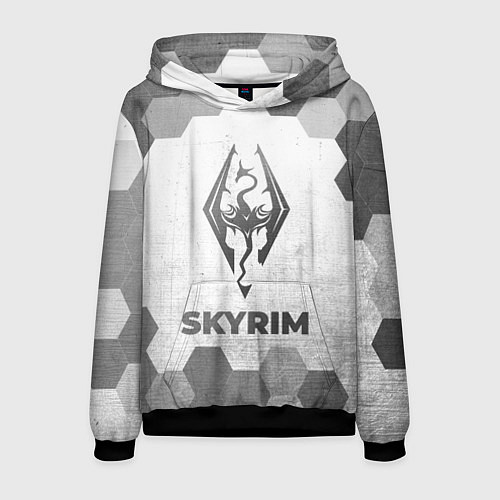 Мужская толстовка Skyrim - white gradient / 3D-Черный – фото 1