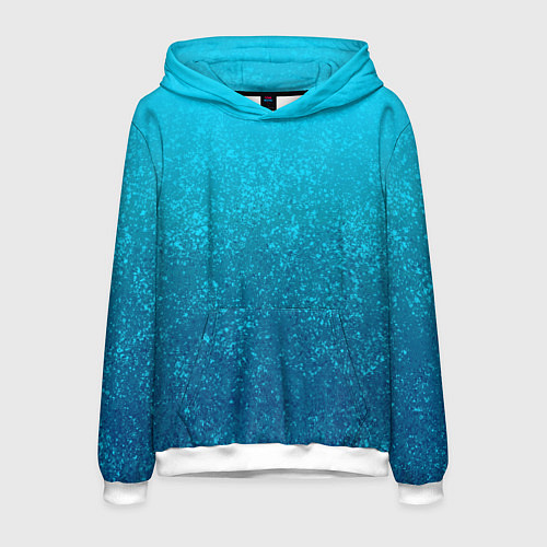 Мужская толстовка Лазурный голубой текстурный градиент / 3D-Белый – фото 1