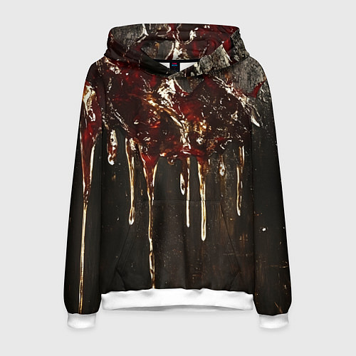 Мужская толстовка Стекающий мед - текстура / 3D-Белый – фото 1