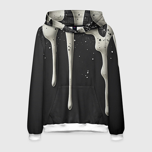 Мужская толстовка Белая слизь текстура / 3D-Белый – фото 1