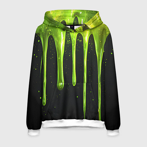 Мужская толстовка Слизь зеленая текстура / 3D-Белый – фото 1