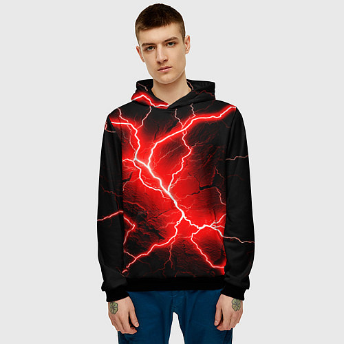 Мужская толстовка Lightning / 3D-Черный – фото 3