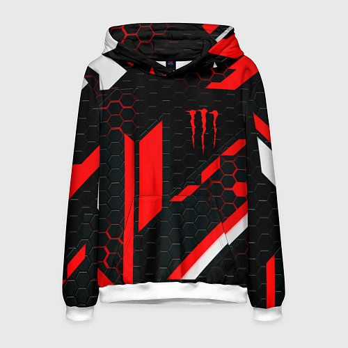Мужская толстовка Monster energy sport geometry / 3D-Белый – фото 1