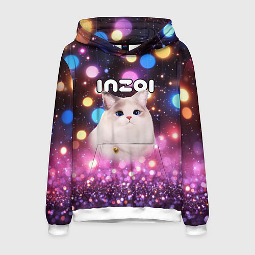 Мужская толстовка Inzoi кошечка и логотип / 3D-Белый – фото 1
