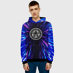 Толстовка-худи мужская Leicester City neon energy, цвет: 3D-черный — фото 2