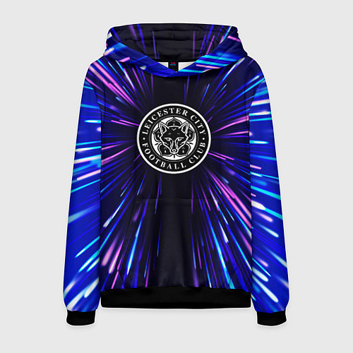 Мужская толстовка Leicester City neon energy / 3D-Черный – фото 1