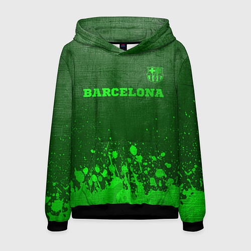 Мужская толстовка Barcelona - green gradient посередине / 3D-Черный – фото 1