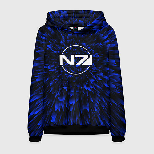 Мужская толстовка Mass Effect blue energy / 3D-Черный – фото 1
