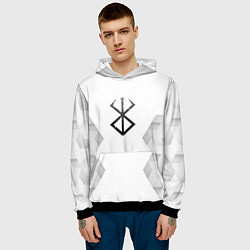 Толстовка-худи мужская Berserk white poly, цвет: 3D-черный — фото 2