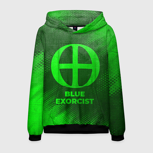 Мужская толстовка Blue Exorcist - green gradient / 3D-Черный – фото 1