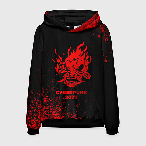 Мужская толстовка Cyberpunk 2077 - red gradient / 3D-Черный – фото 1