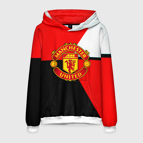 Мужская толстовка Манчестер юнайтед геометрия линии / 3D-Белый – фото 1