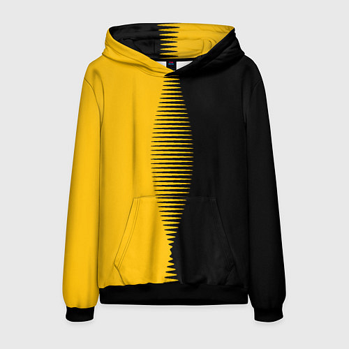 Мужская толстовка Чёрно-жёлтый пополам с переходом / 3D-Черный – фото 1
