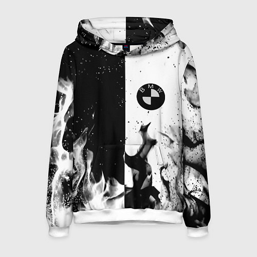 Мужская толстовка BMW black fire / 3D-Белый – фото 1