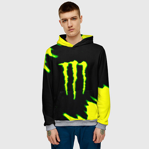 Мужская толстовка Кислотный монстр энерджи / 3D-Меланж – фото 3
