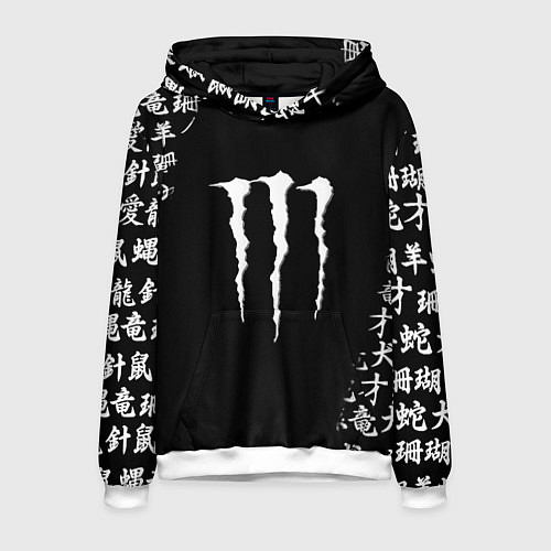 Мужская толстовка Monster energy japan symbol / 3D-Белый – фото 1