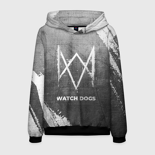 Мужская толстовка Watch Dogs - grey gradient / 3D-Черный – фото 1