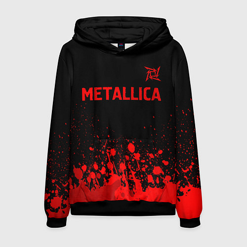 Мужская толстовка Metallica - red gradient посередине / 3D-Черный – фото 1