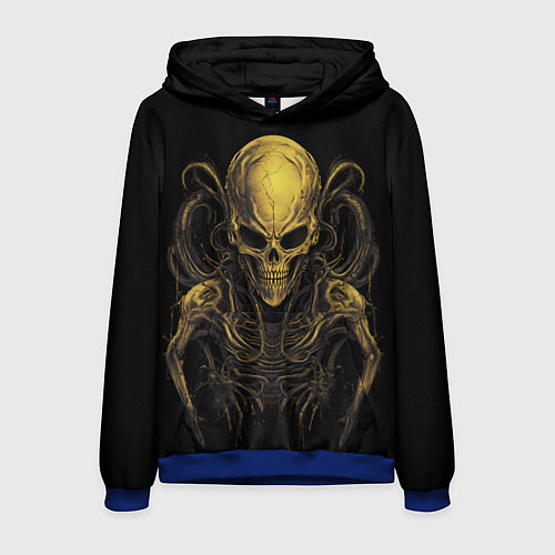Мужская толстовка Пришелец - скелет / 3D-Синий – фото 1
