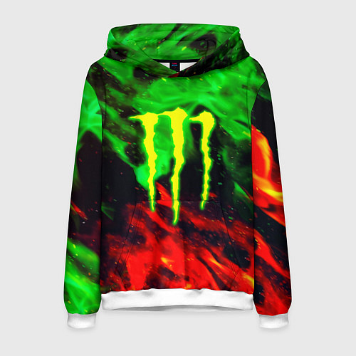Мужская толстовка Monster energy огонь лого / 3D-Белый – фото 1