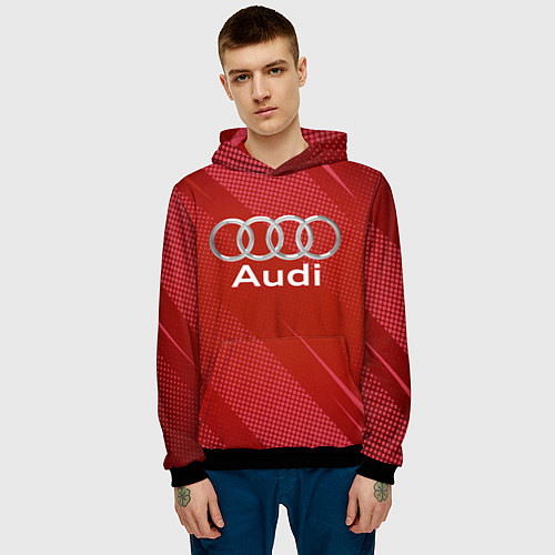 Мужская толстовка Audi - абстракция / 3D-Черный – фото 3