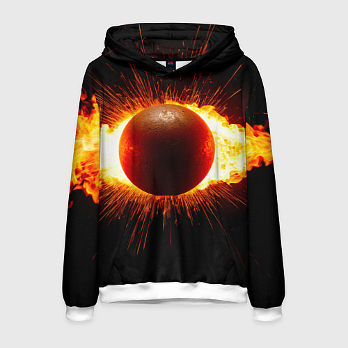 Мужская толстовка Ядро для талкания в огне / 3D-Белый – фото 1