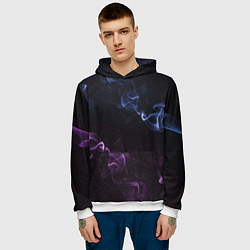 Толстовка-худи мужская Color black blue pink, цвет: 3D-белый — фото 2