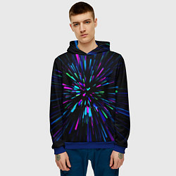Толстовка-худи мужская Neon rods, цвет: 3D-синий — фото 2