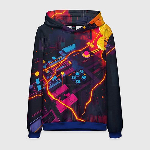 Мужская толстовка Техническая абстракция / 3D-Синий – фото 1