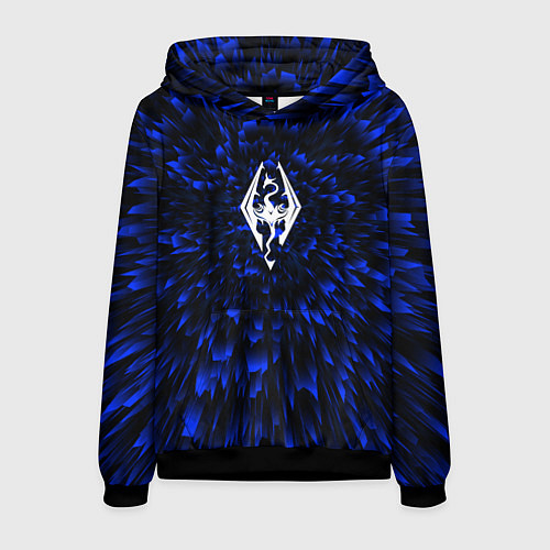 Мужская толстовка Skyrim blue energy / 3D-Черный – фото 1