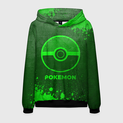 Мужская толстовка Pokemon - green gradient / 3D-Черный – фото 1