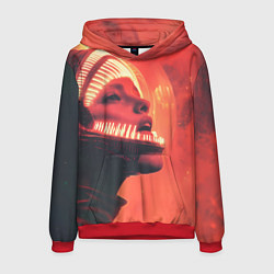 Толстовка-худи мужская Скафандр Чужого на девушке, цвет: 3D-красный