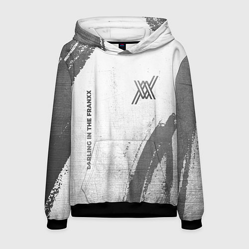 Мужская толстовка Darling in the FranXX - white gradient вертикально / 3D-Черный – фото 1